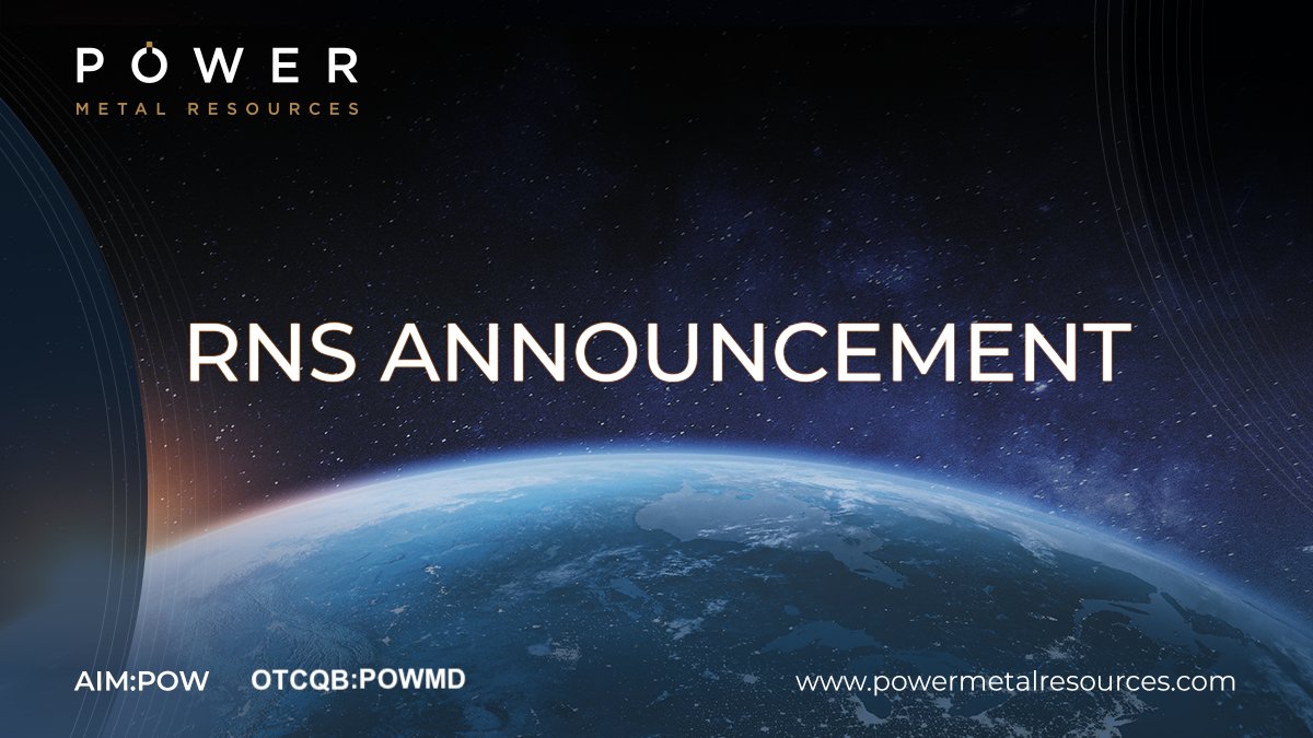 🇺🇸 Power Metal to be admitted to trading on the OTCQB Venture Market on 10th April 2024 Power Metal Resources plc (🇬🇧AIM:POW, 🇺🇸OTCQB:POWMD) is pleased to announce that its ordinary shares have been approved to trade on the OTCQB Venture Market in the United States and will…