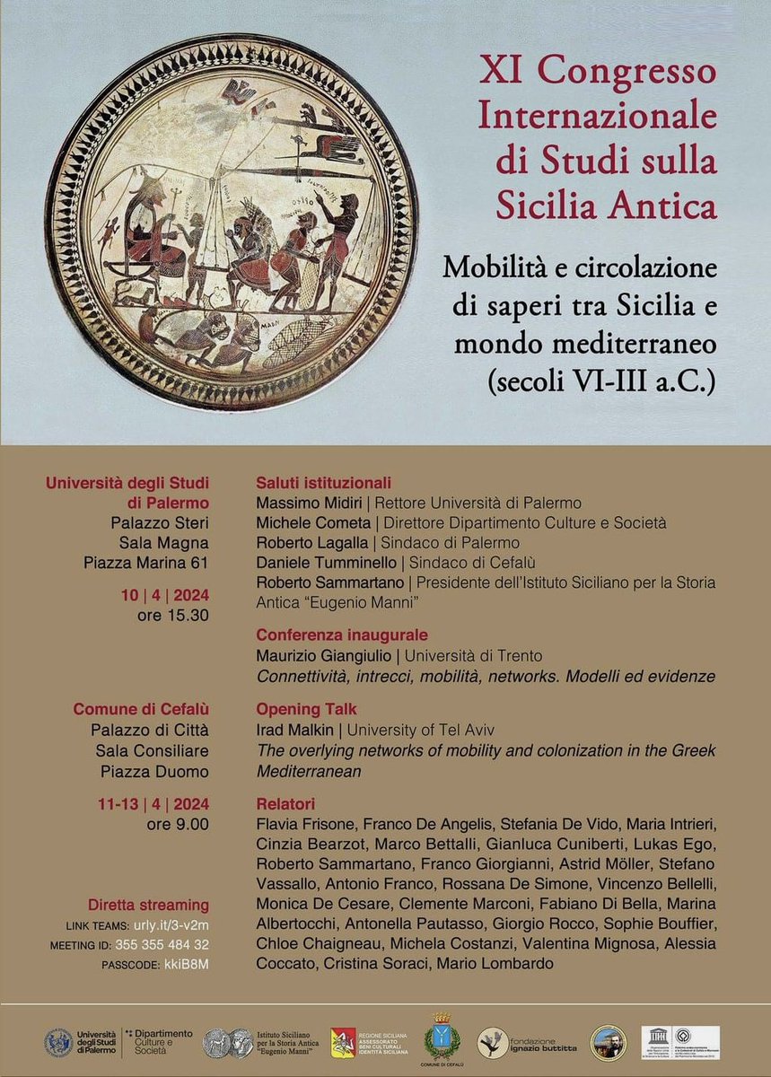 La mobilità nel Mediterraneo antico è davvero la “rivoluzione copernicana” degli studi storico-archeologici?

Parleremo dell’’affascinante viaggio di persone e conoscenze al XI Congresso Internazionale di Studi sulla #Sicilia Antica

@TheAncientWorld 
#storiagreca #archeologia