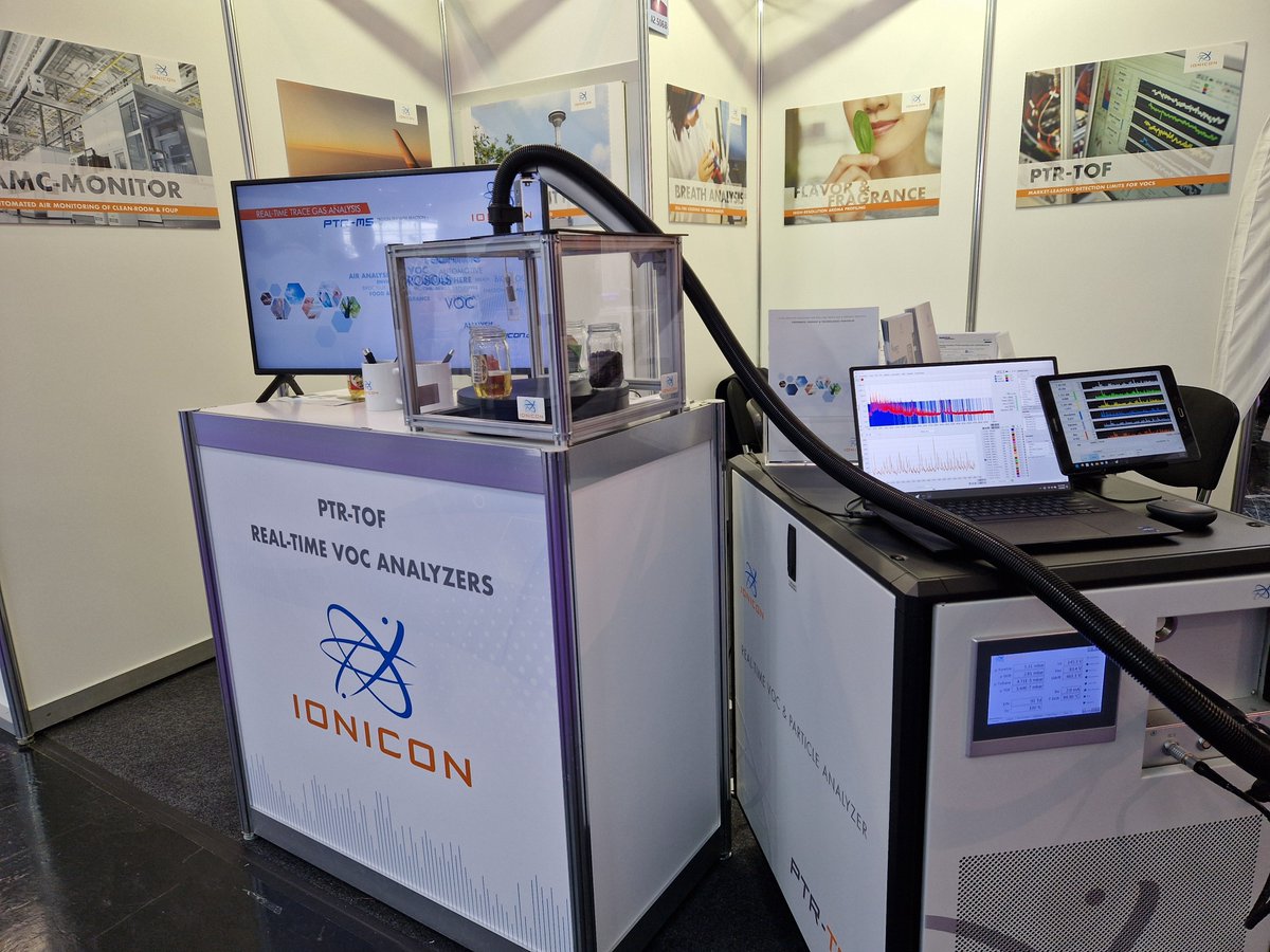 ionicon's tweet photo. What a great start and first day at @analyticaFair! Join us on your second day at booth A2.506B and see the incredible fast instrument response when we do real-time pass by screening of (great) Bavarian beer, espresso coffee and other treats. Live at #analytica https://t.co/5dOscepqUS