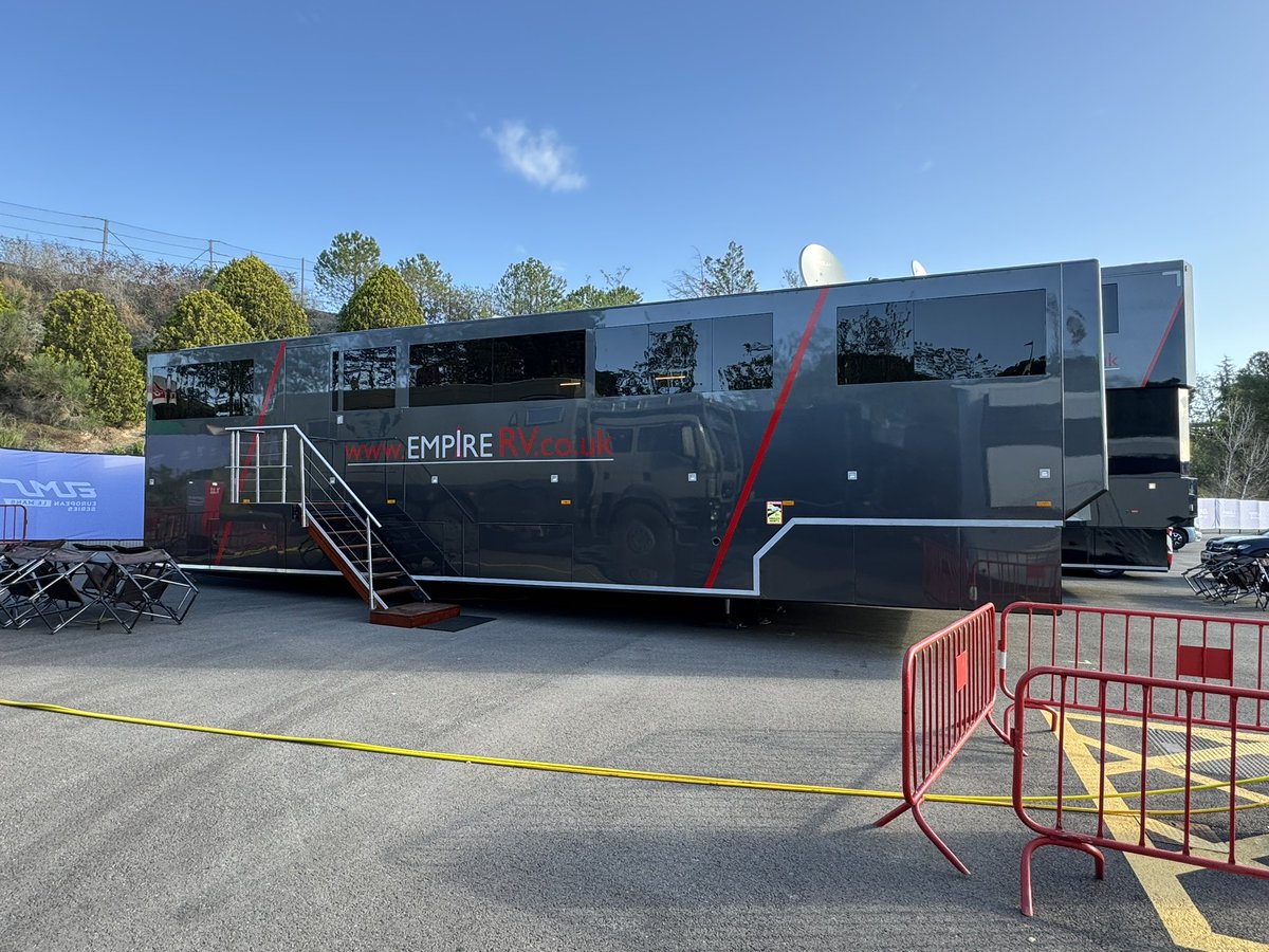 EmpireRV's tweet photo. Hello from sunny @Circuitcat_eng for @EuropeanLMS Here are our two @riojavehicles set up ready for our clients! https://t.co/Uj9OYLTkrY