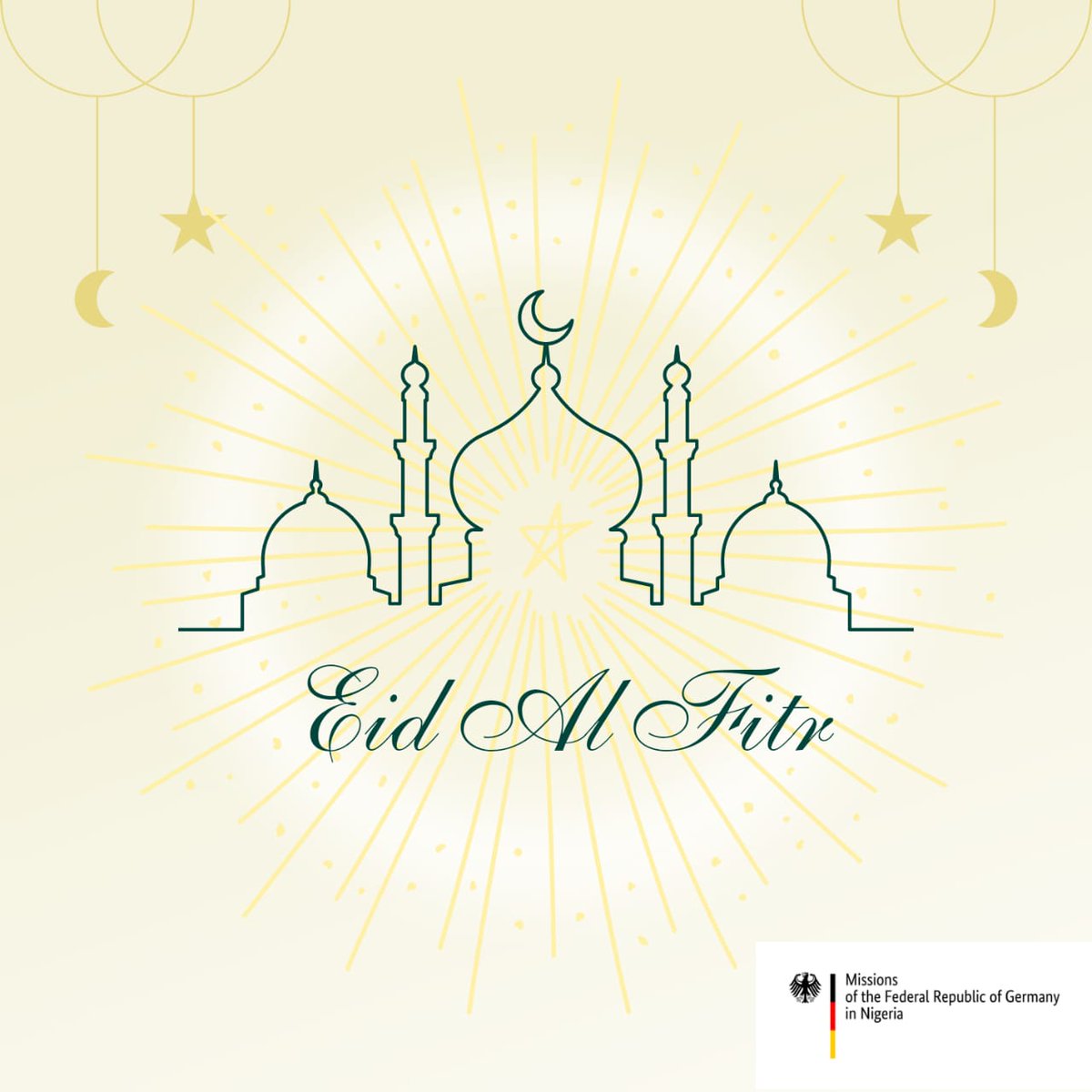 A Happy Eid Al Fitr 🕌 to all Muslims in Nigeria, from everyone at the German Embassy Abuja and the Consulate General Lagos😊. Enjoy your celebration! 🎊