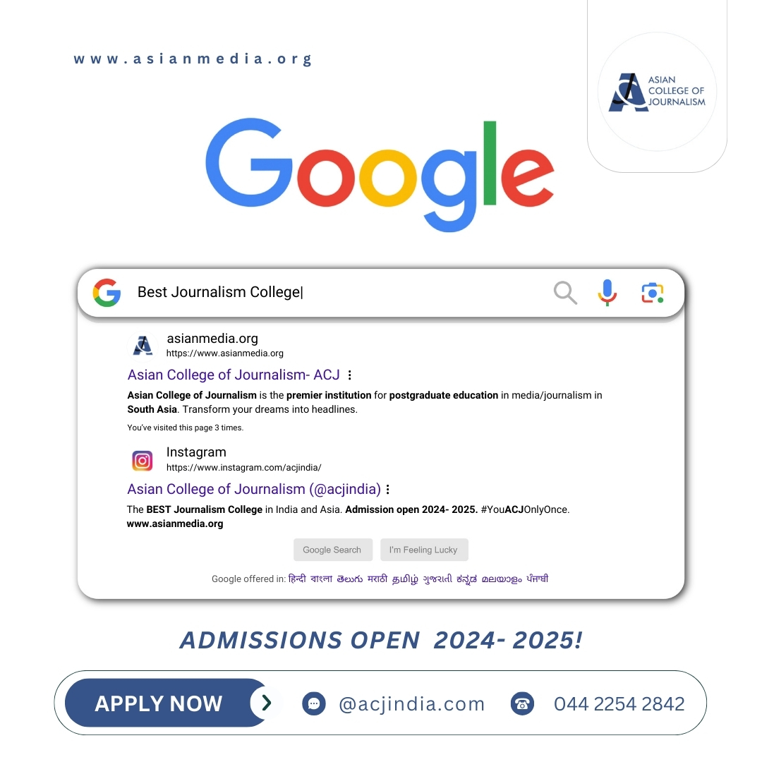 ACJIndia's tweet photo. πSecure your spot at the top-tier institute shaping the future of journalism! Admission is now open for 2024-2025!
-
-
#ACJ #asiancollege #ACJAdmissions #Journalism2024 #YouACJOnlyOnce https://t.co/jJRctKgaQS