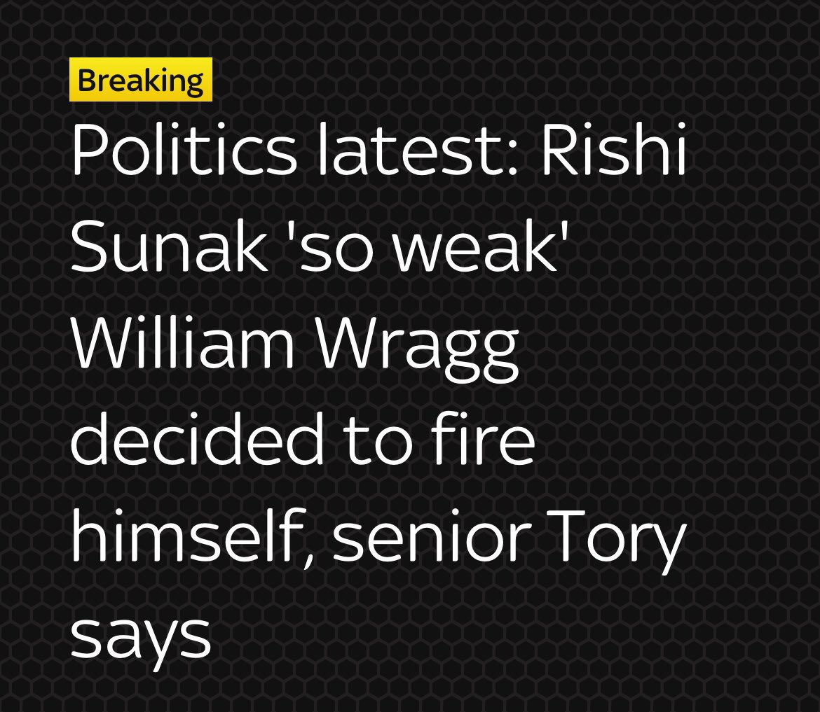 Sunak 'so weak' William Wragg decided to fire himself, says a  #ToryMP.

Unelected Sunak is a threat the the safety and prosperity of the UK.

Sunak give us a General Election Now.

#ToriesOut643
#SunakOut533
#ToryChaos
#GeneralElectionNow