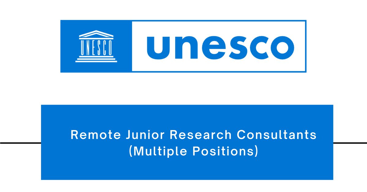 💼 Join #GEMReport @UNESCO for junior consultancy roles. Contribute to global reports and Profiles Enhancing Education Reviews. Remote position open to all. Competitive salary. Apply by April 15, 2024: shorturl.at/DFKLV #education #hiring #jobs #consultancy #UnitedNations