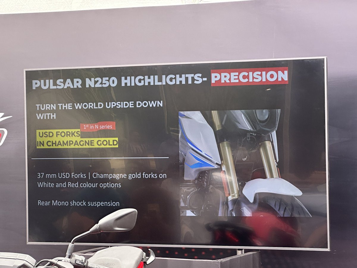 @_bajaj_auto_ltd That’s the updated Bajaj Pulsar N250 in the flesh! Here’s a look at some of the power figures and feature additions.

#Bajaj #BajajAuto #BajajPulsar #PulsarN250 #N250