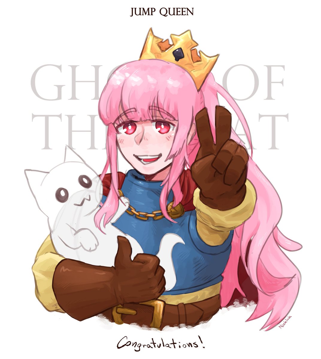 Congratulations on reaching the Ghost of the... Cat?! You're the Jump QUEEN! #callillust #calliolive