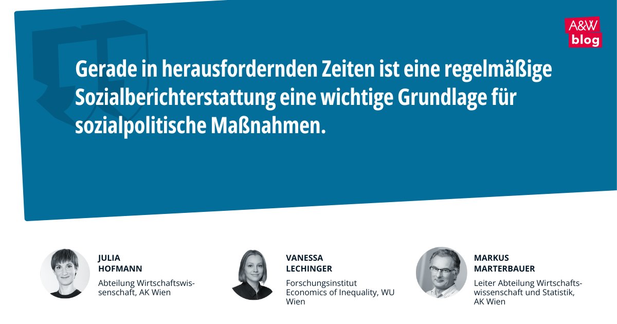 A&W Blog (@aundw) on Twitter photo Endlich gibt es einen neuen #Sozialbericht! Die AK-Expert:innen <a href="/JuliaHofmann_ak/">Julia Hofmann</a>, <a href="/nessilech/">Vanessa Lechinger</a> und <a href="/MarterbauerM/">Markus Marterbauer</a> mit einer ersten Einschätzung und Ableitungen zentraler Handlungsaufträge für die nächste Bundesregierung: awblog.at/Soziales/Sozia… Endlich gibt es einen neuen #Sozialbericht! Die AK-Expert:innen <a href="/JuliaHofmann_ak/">Julia Hofmann</a>, <a href="/nessilech/">Vanessa Lechinger</a> und <a href="/MarterbauerM/">Markus Marterbauer</a> mit einer ersten Einschätzung und Ableitungen zentraler Handlungsaufträge für die nächste Bundesregierung: awblog.at/Soziales/Sozia…