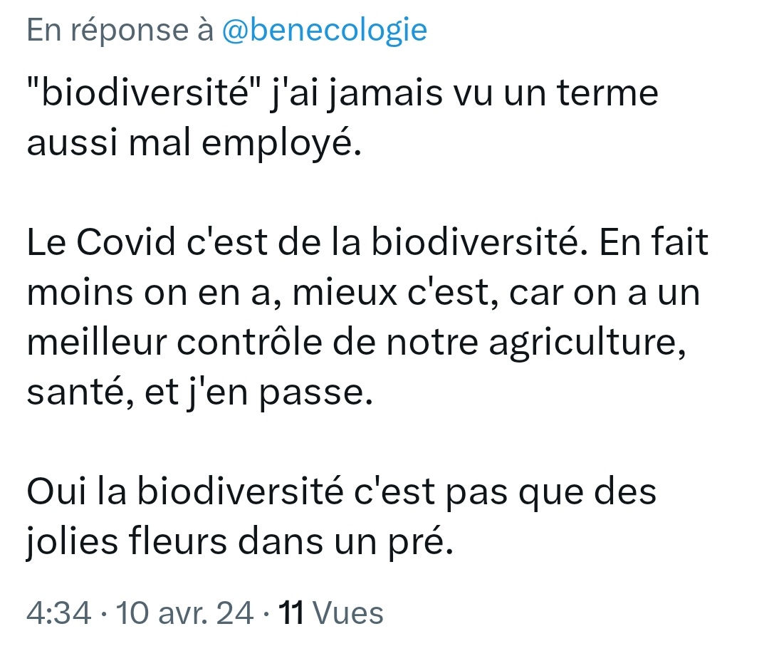 'Le Covid c'est de la biodiversité'

Plaisir d'offrir du matin 😐