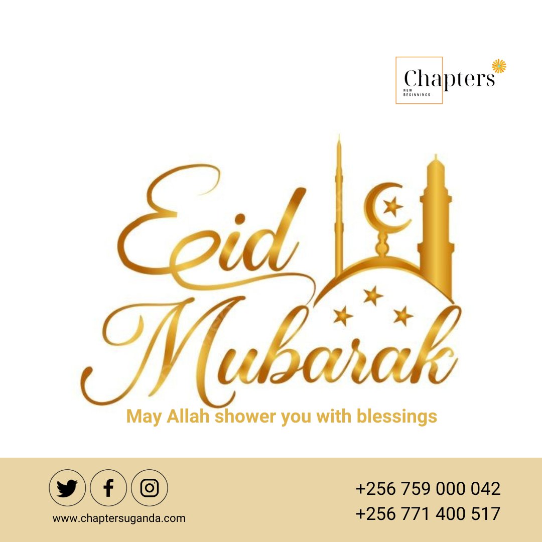 ChaptersCentre's tweet photo. May this special day bring you joy, peace, and countless blessings. Sending you lots of love and warm wishes on this auspicious occasion dear Chapters family
#Eid2024 #MentalHealthAwareness #Eidmubarak2024 https://t.co/OetpmVll1B