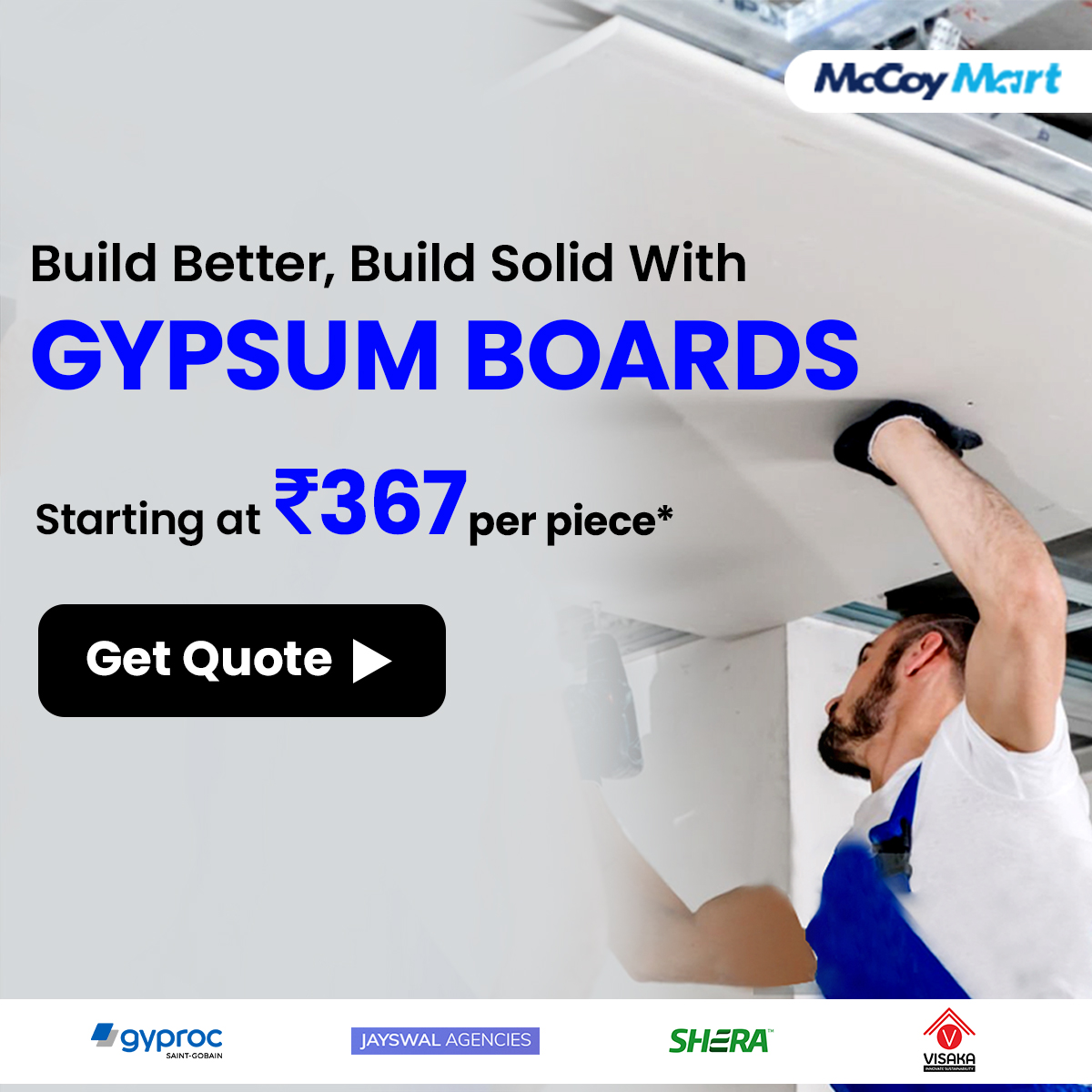 Shop Gypsum Boards: tinyurl.com/mu8twyjf 👈
Gypsum boards are crucial due to their fire resistance, soundproofing qualities, affordability, and ease of installation.

#B2BMarketing #ConstructionIndia #McCoyMart #BreakoutStock Reliance #TATAPOWER #Eid2024 #ArvindKejiwal