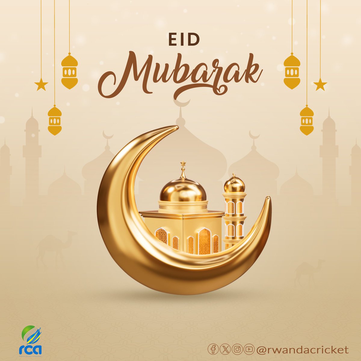 Eid Mubarak to all Muslims celebrating today. @RwandaCricket, we wish you a celebration filled with blessings, love, and happiness.