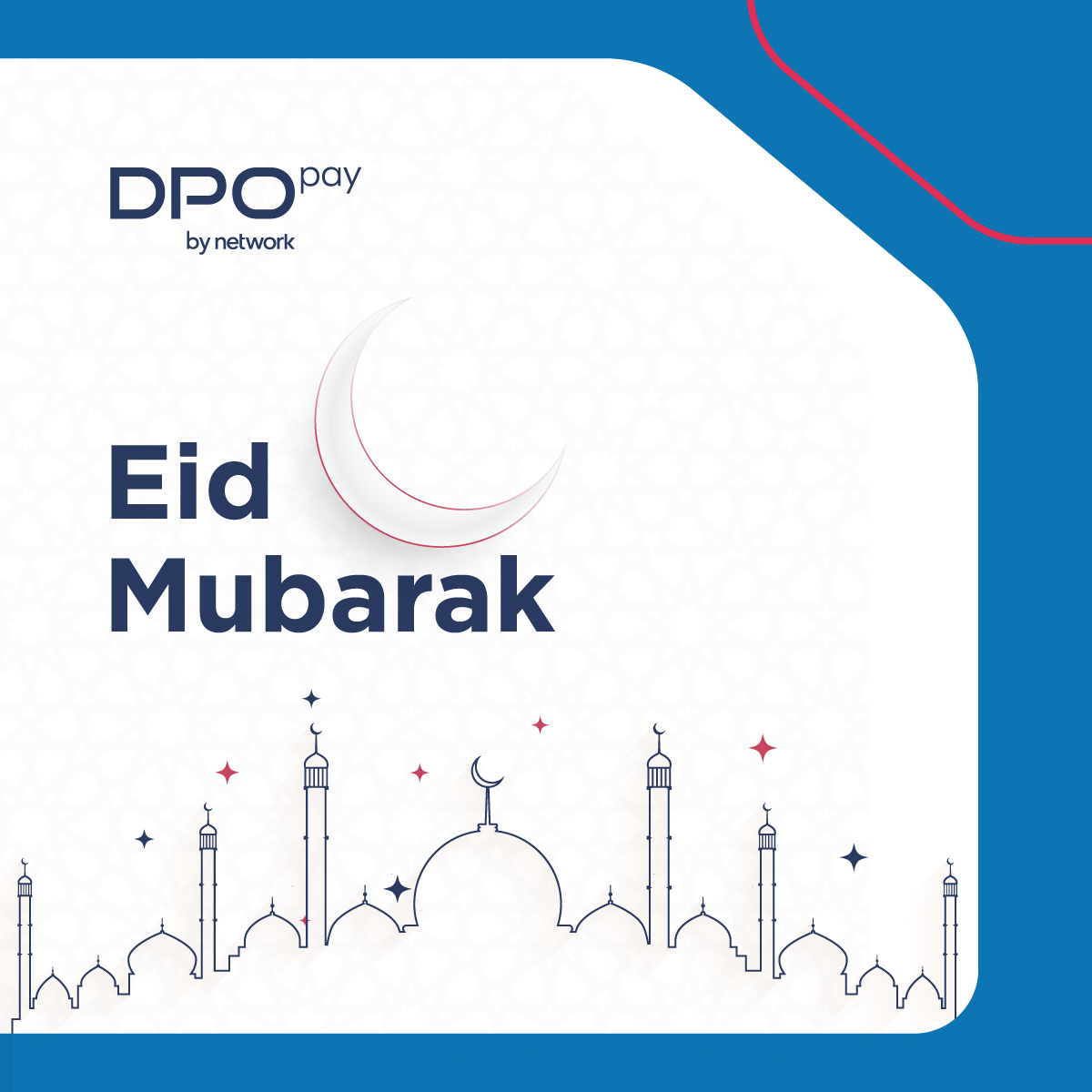 Eid Mubarak to all our cherished friends, beloved family members, and valued partners! 🌙✨ May the divine blessings of this auspicious day fill your hearts with joy, your homes with love, and your lives with prosperity. #DPOPaybyNetwork #EidMubarak #Eid