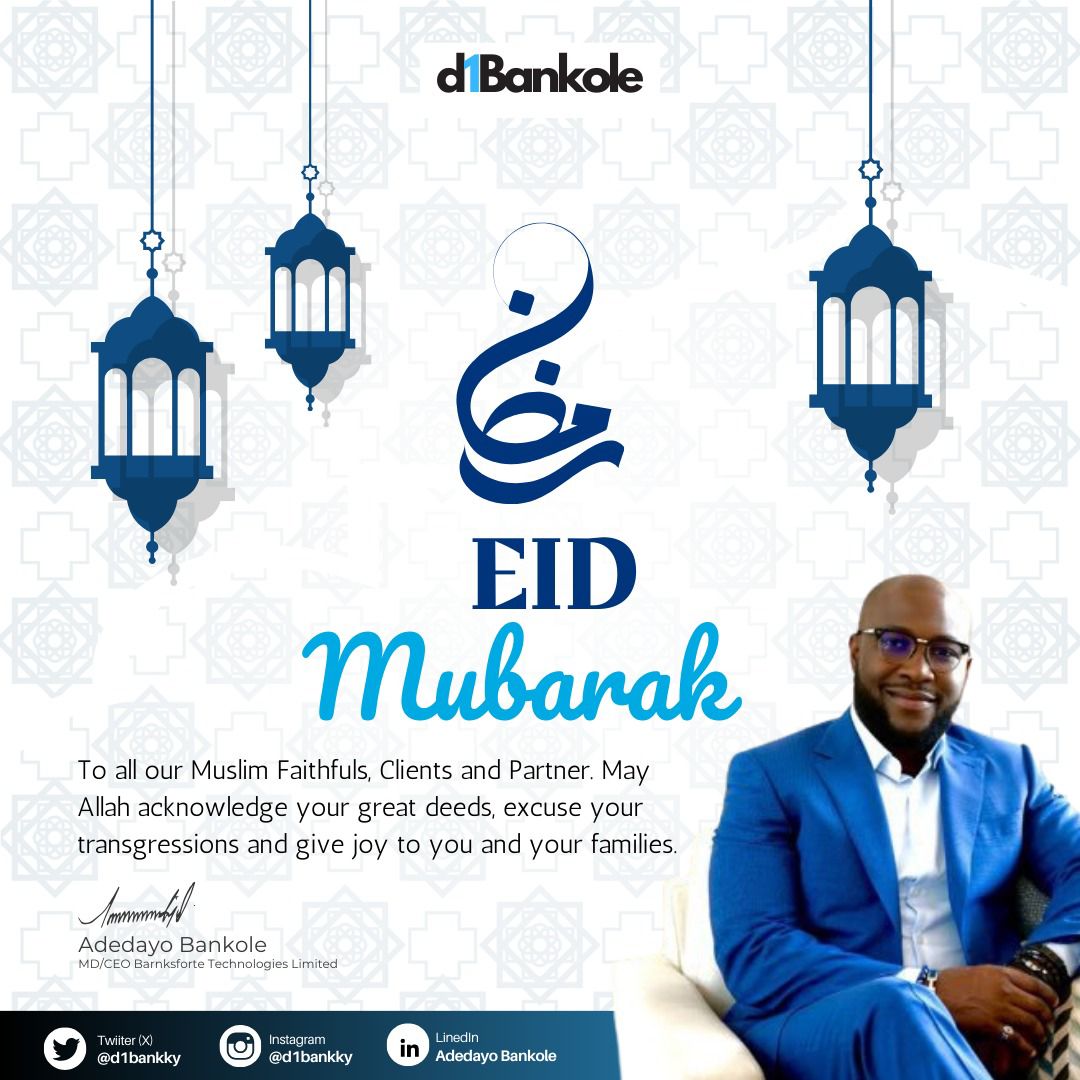 Larryjay1112's tweet photo. May this Eid bring you radiant joy, beauty, and countless blessings! Wishing our cherished customers   joyous celebration filled with love and grace🙏🙏 Eid Mubarak from MD/CEO of @BarnksforteTech Mr. @d1bankky 

#BDTechnovation https://t.co/evIIYD6f2v