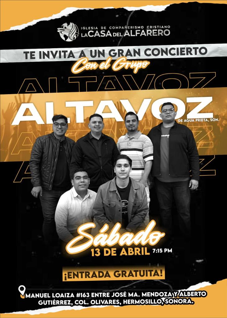 CFMHermosillo's tweet photo. Gran concierto este próximo Sábado 7:15 pm
#Hermosillo #LaCasadelAlfarero #cfmpics #Concierto 
Entrada gratis!! https://t.co/huHocSQNUt