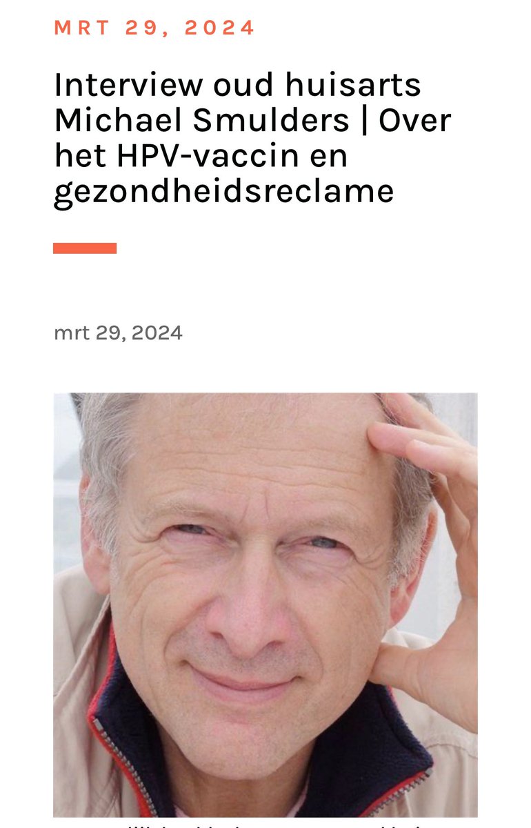 Leestip. Interview met oud huisarts Michael Smulders. 'De grootste vijand van vaccineren is de matige voorlichting over vaccineren, het gebrek van bijsluiters op vaccinatielocaties, het slechte registreren van bijwerkingen of zelfs het systematisch ontkennen ervan. Dat, samen…