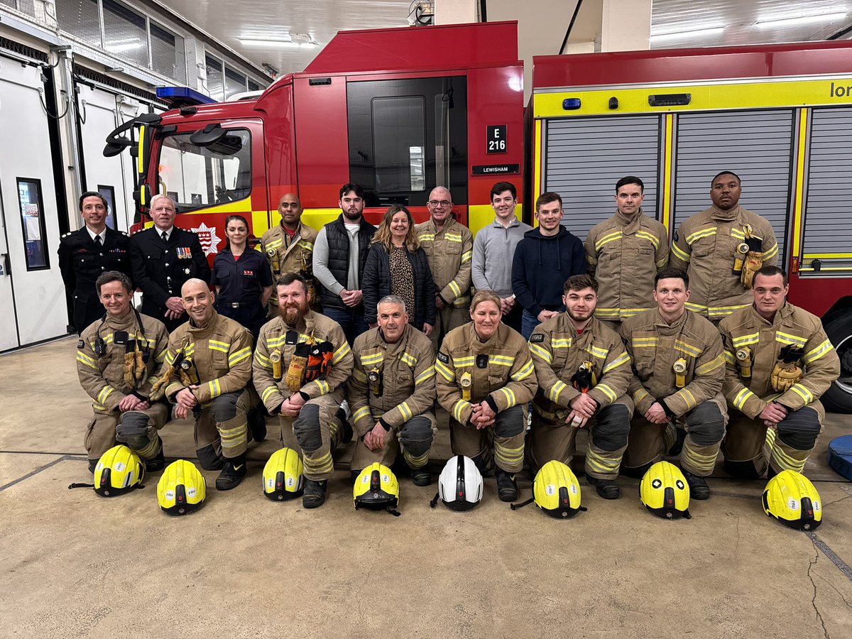 Congratulations to #Firefighter Andrew Macaulay. After 26 years with @londonfire, he has decided to hand up his boots and leggings. Here is Andrew’s #FinalRollCall with his family & colleagues at Lewisham #ThankYou Andrew. #GoodLuck and a happy #retirement