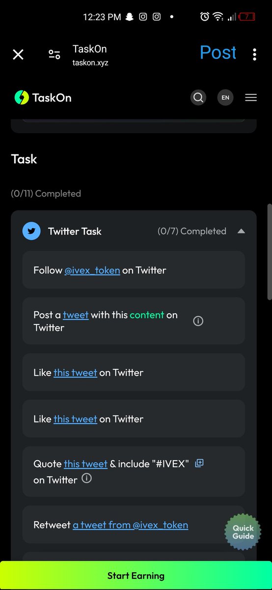 Sadyyy_1's tweet photo. @ivex_token I completed all the task but still noy showing https://t.co/o6kdfCJV91