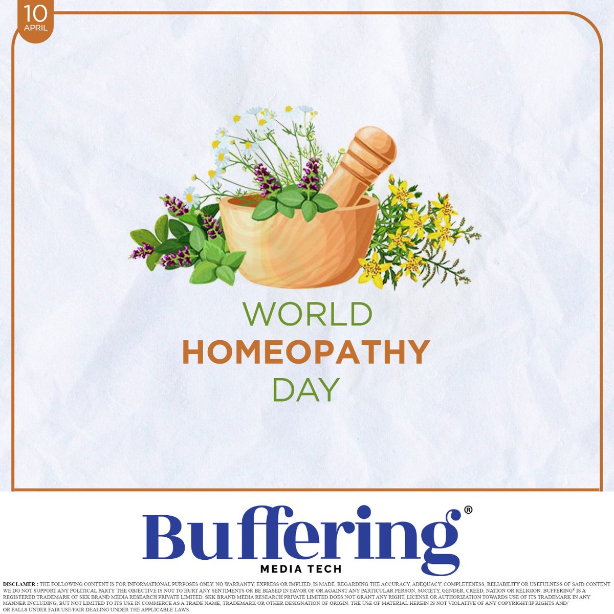 #WorldHomeopathyDay commemorates the birth anniversary of #DrSamuelHahnemann, the founder of homeopathy.  It honors the ability of natural treatments to heal and cure diseases as well as the holistic approach to healthcare. #Buffering_MediaTech #WorldHomeopathyDay2024