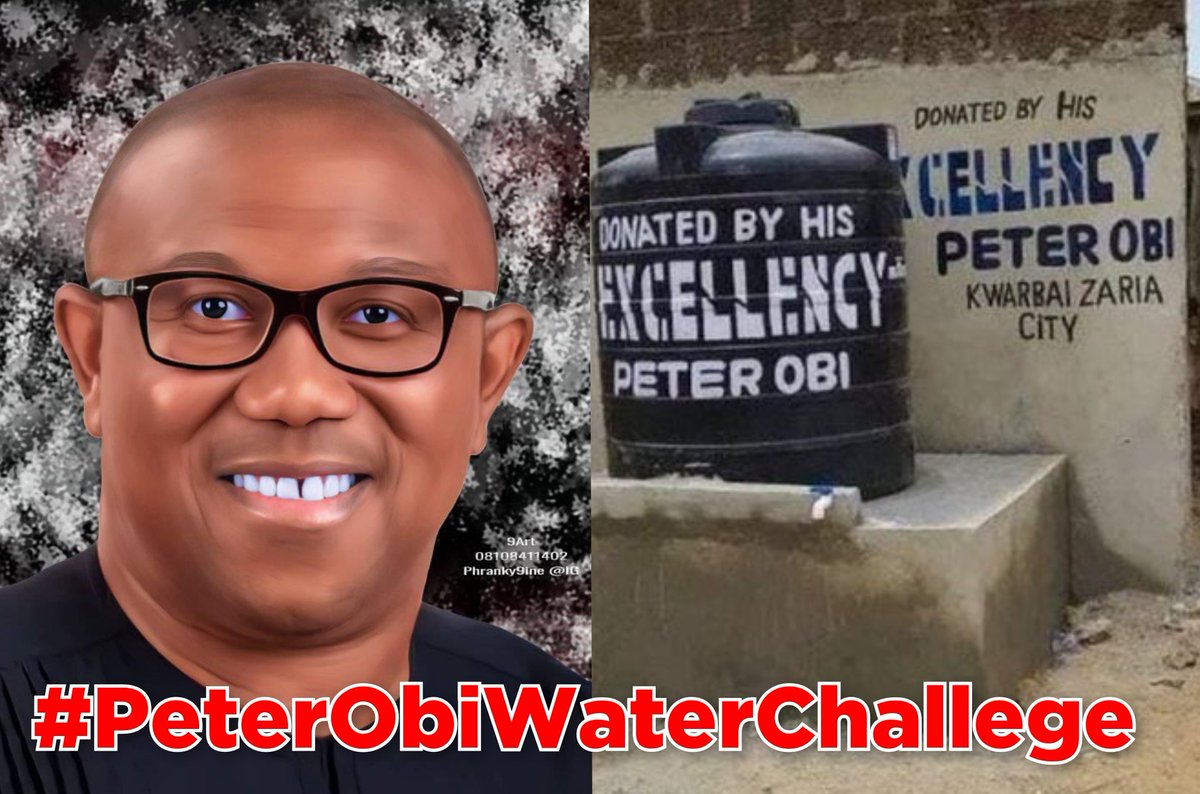 This is a challenge to every political leader in Nigeria. Just locate a place in your locality where they don't have water...

Do the water project and ensure it is of good quality, use this #PeterObiWaterChallege and post it proudly for all to see. Together, we will end water