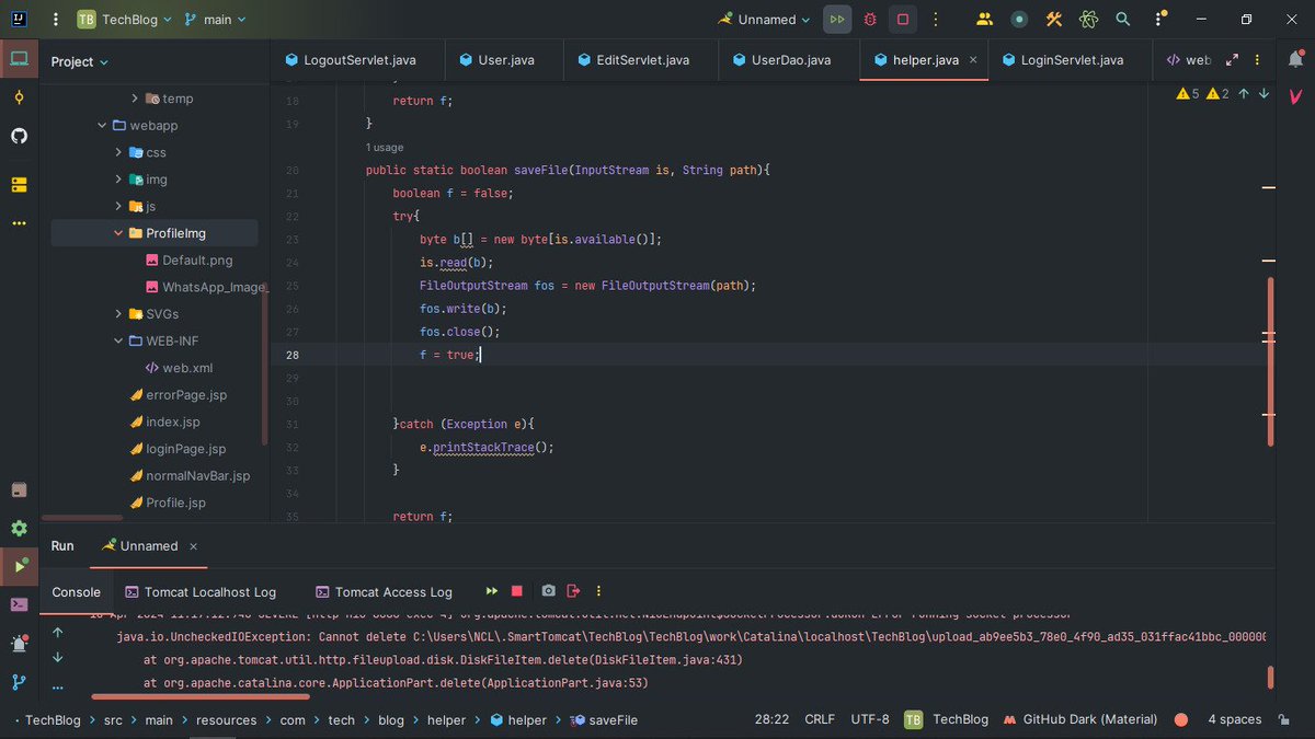 Lakshya7370's tweet image. Project's profile page is almost done, with options to edit details and change the profile picture. However, the design isn't great since I'm focusing more on #backend work. If you're interested in practicing a #JavaServlet project too, please have a look at the comments.