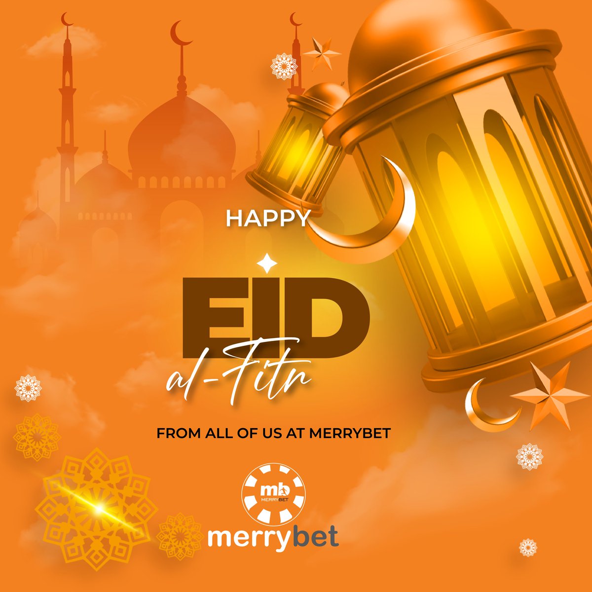 Eid Mubarak! May this Eid bring joy and happiness to your heart and create beautiful memories that last a lifetime. From all of us at Merrybet. #EidAlFitr #EidMubarak #Merrybet #whereChampionsplay