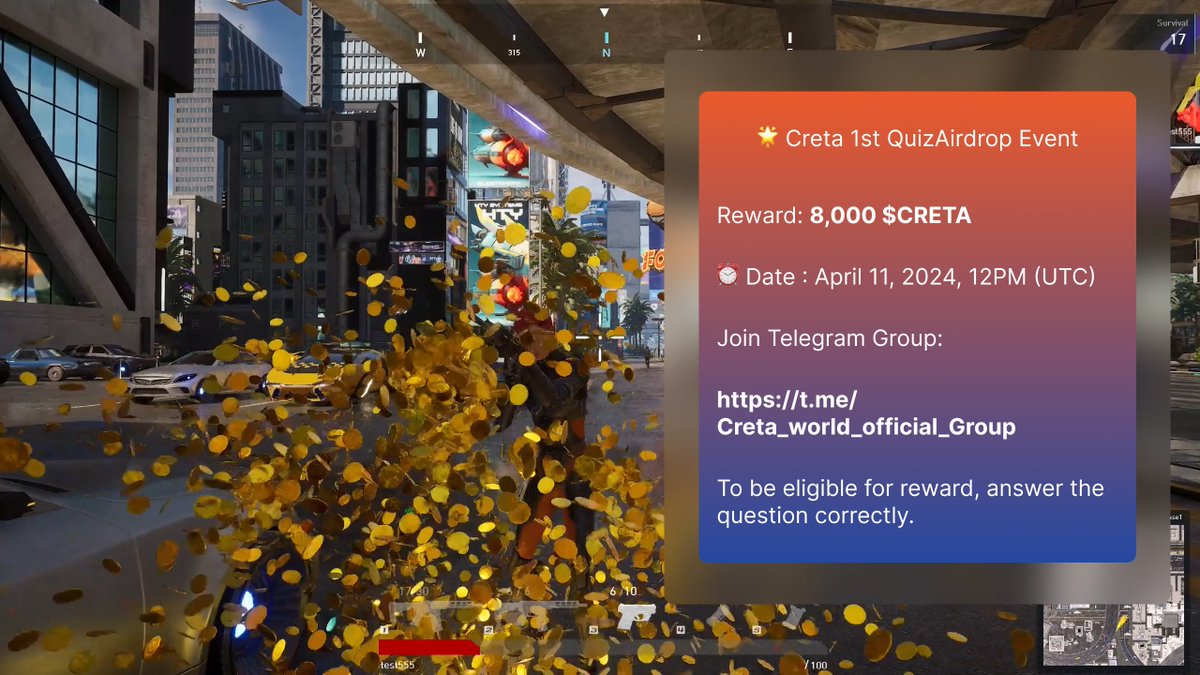 A reminder that we've just kicked off a quiz airdrop campaign with some $CRETA up for grabs. Dive in for details by joining our Telegram group. 👉 t.me/Creta_world_of…