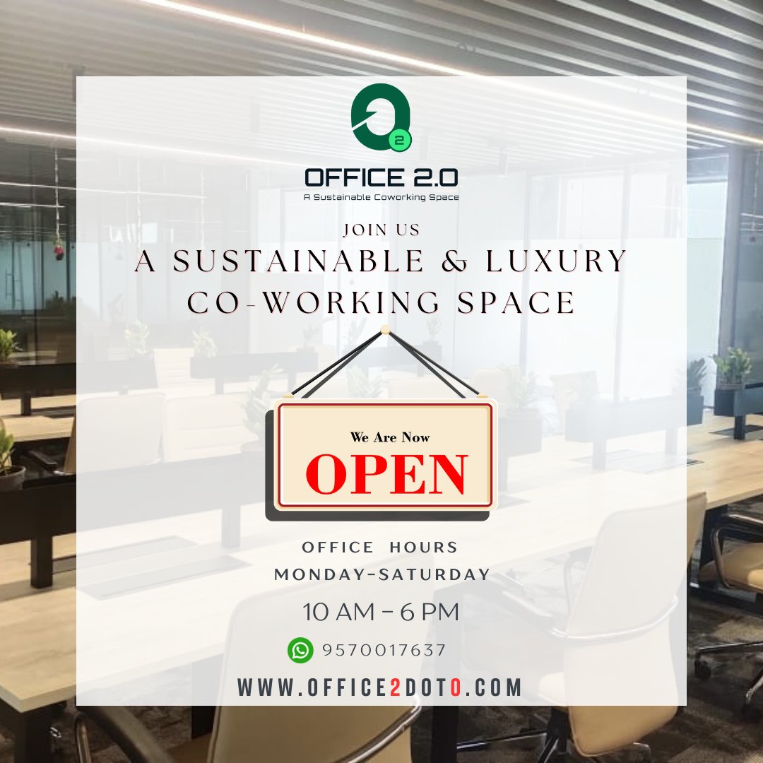 🌿 Discover Your Ideal Workspace at Galaxy Blue Sapphire Plaza! 🌿

Office 2.0 sustainable office space at the 20th Floor, Hope Tower, #GalaxyBlueSapphirePlaza, #GreaterNoidaWest, is now open and ready to elevate your work experience.

For Membership Inquiry Call : 9570017637