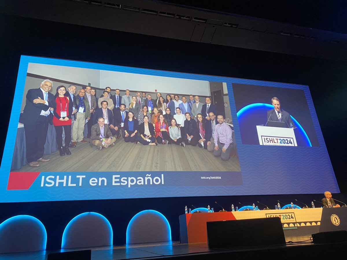 #ISHLTenEspañol at #ISHLT2024 opening plenary. So proud of the work done in the past 3 years and to see the community growing. Thanks to <a href="/ISHLT/">The ISHLT</a> and <a href="/ISHLTPres/">ISHLT President</a> and Andreas Zuckermann for their continued support and vision 😍