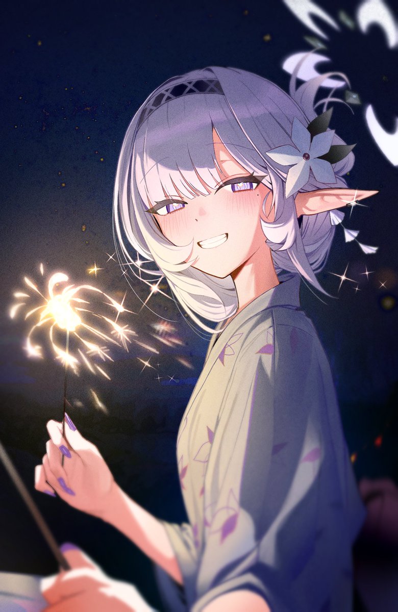 「🎆先生、一緒どうですか？ とってもきれいですよ？✨」