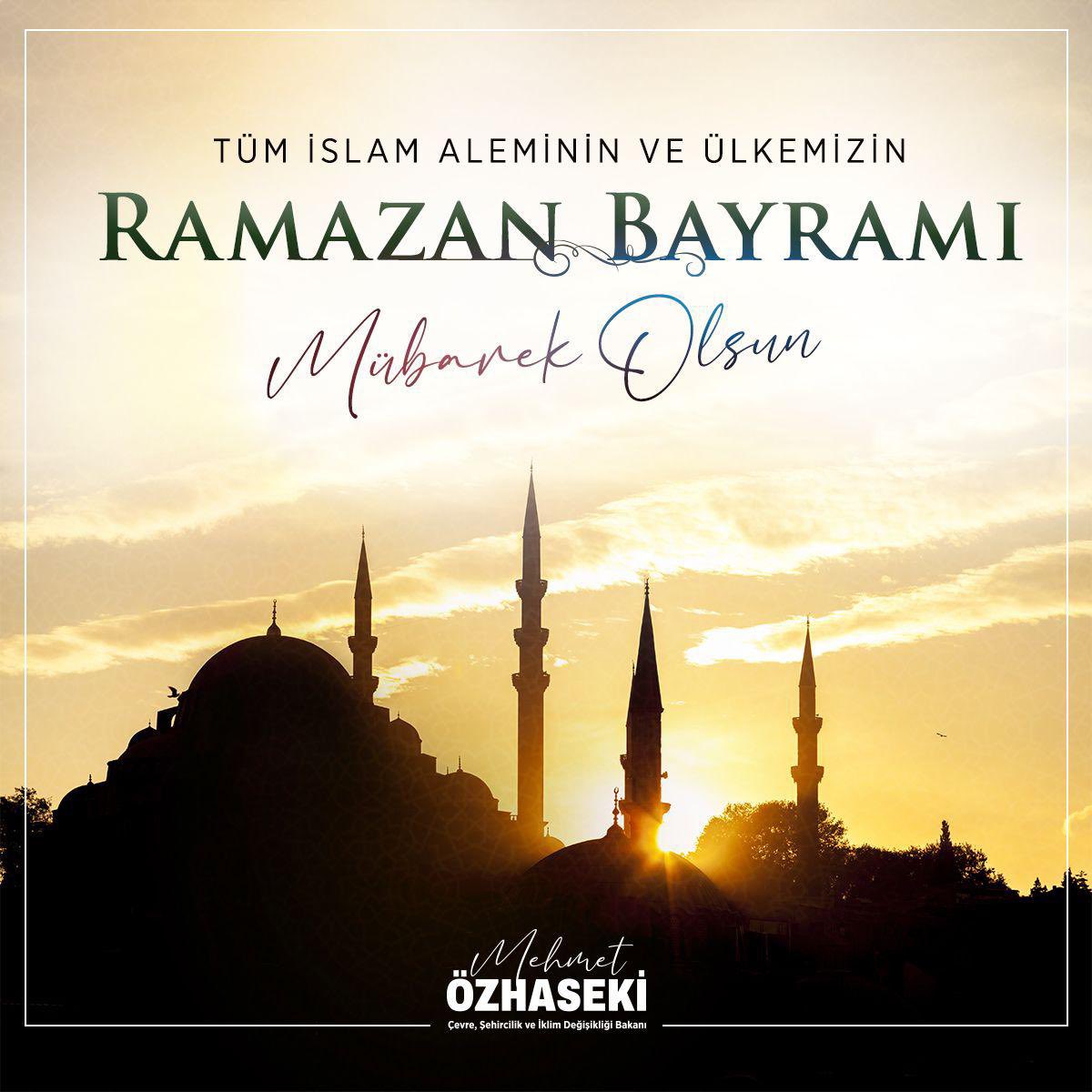 #RamazanBayramı’nın tüm İslam alemine, gönül coğrafyamıza ve ülkemize huzur ve bereket getirmesini diliyorum. Rabbim bizi nice bayramlarda kavuşturmayı nasip etsin. Ramazan Bayramı’mız mübarek olsun.