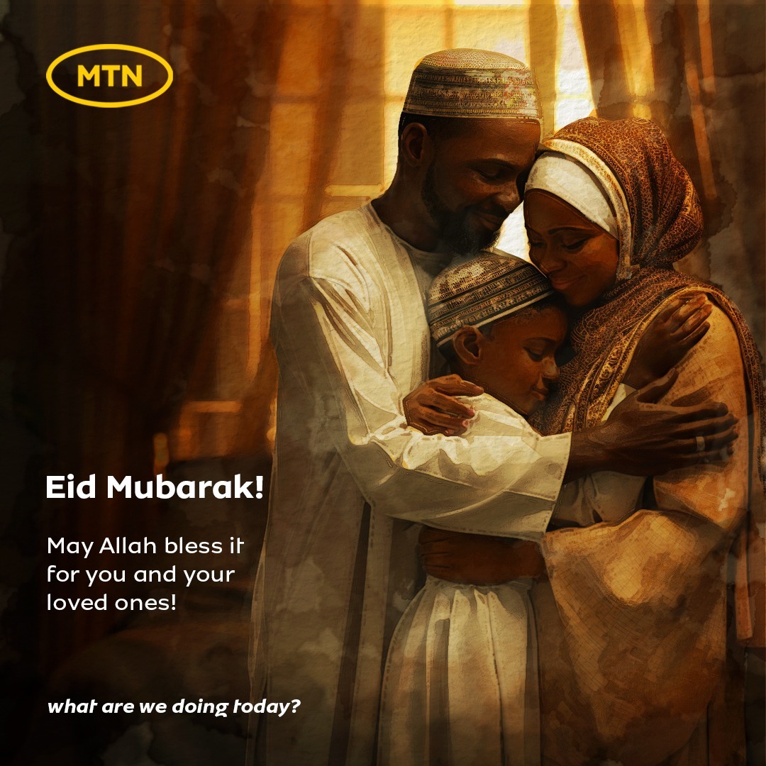 Dear customer, Wishing you a wonderful celebration with your loved ones this season. Eid Mubarak from all of us @ MTN.