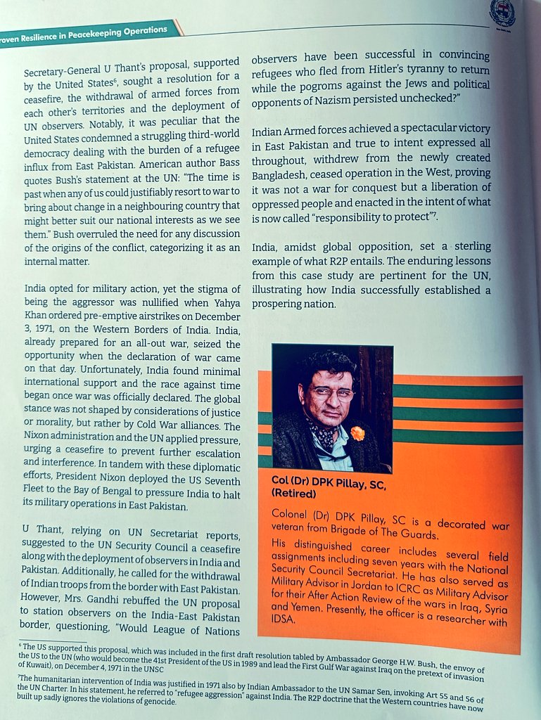 Proud to share my article in the @adgpi Centre for United Nations Peace Keeping flagship annual journal Blue Helmet Odyssey 2024 on the worlds first case of responsibility to protect and how the @UN didn't really stand up for the Refugees escaping persecution from Pakistan