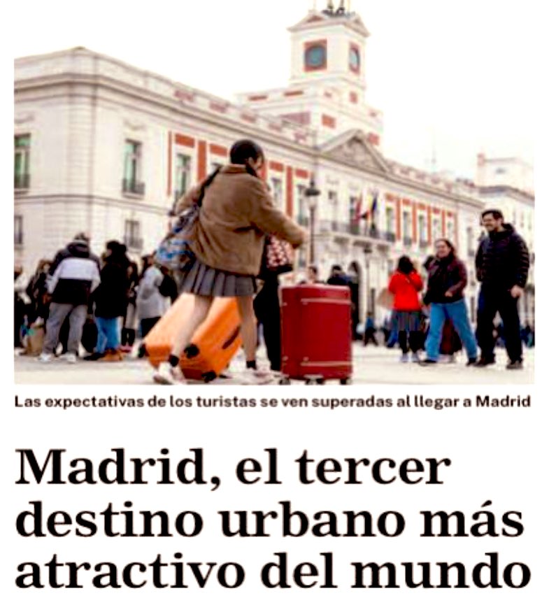 🔵 Por su patrimonio cultural, por el ocio, por la oferta gastronómica y hotelera, por su gente y calidad de vida. Madrid está de moda.