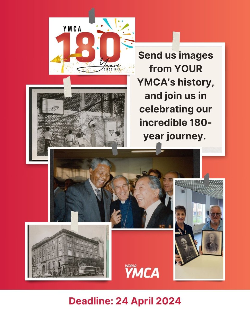 📢 We need your help in celebrating 180 years of YMCA history. Over the next 2 weeks, we are collecting photos showcasing key moments in your YMCA's history. We will assemble them into a photo book for each Movement & share the week of 6 June 2024. 👉bit.ly/3U8F0JO