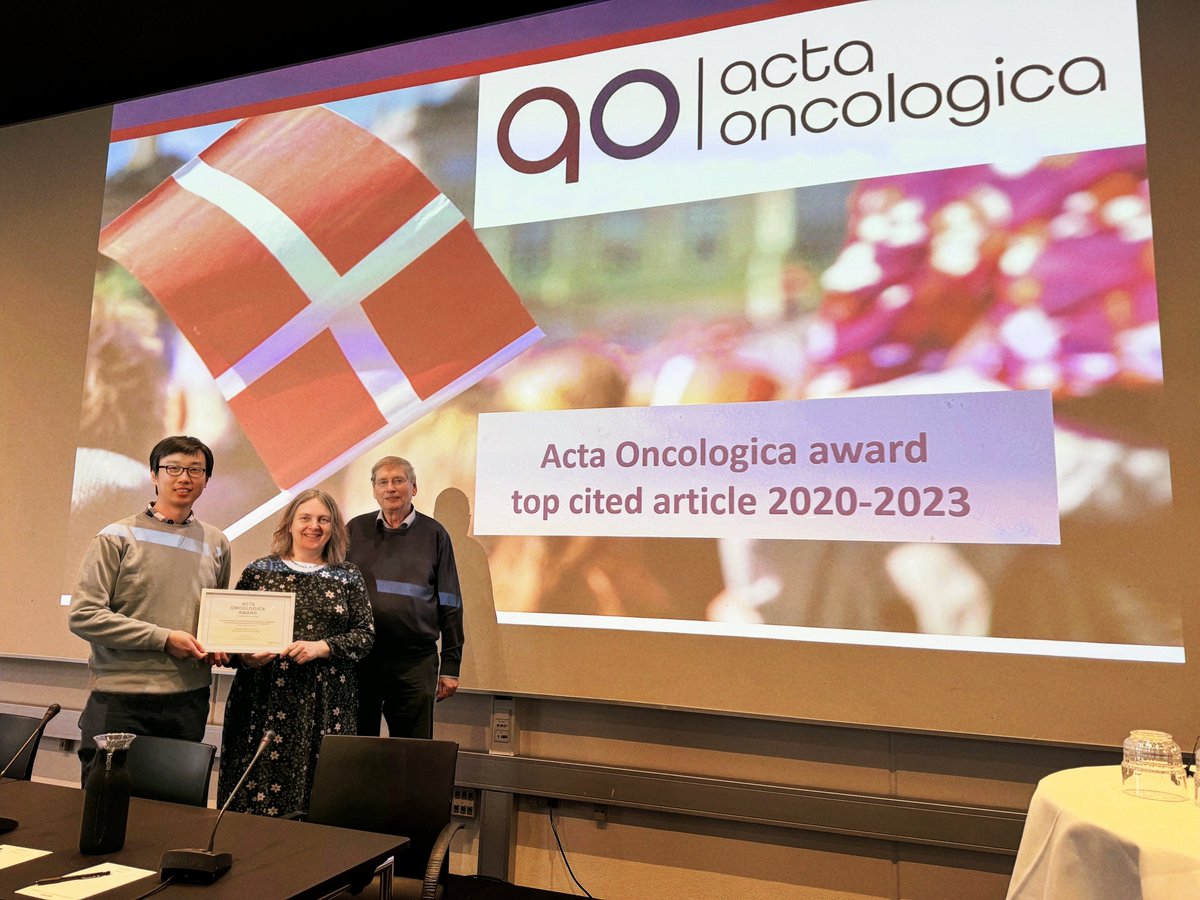 DCPT paper on #deeplearning for head & neck tumour segmentation awarded most cited @actaoncol 20-23👏Congratulations Jintao Ren & co-authors @j_grau_eriksen @NijkampJasper @stinekorreman💡The deep learning methods are already applied in clinical practice: en.auh.dk/departments/th…