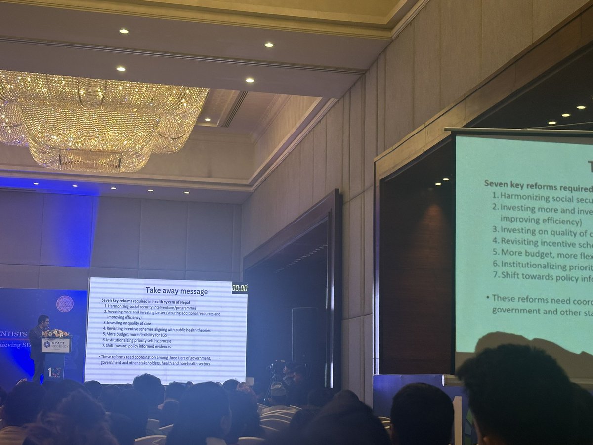 In the journey towards UHC, prioritizing health financing reform is vital. Harmonizing social security programs, investing more and better, and focusing on quality care & shifting towards policy-informed evidences are crucial steps. @achyutrp @HERDIntl  #NSHPSN2024