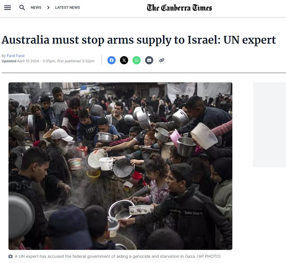 'I'm talking to an Australian audience and I know the Australian government has provided military support, so that's almost a no-brainer.' - UN Special Rapporteur Seems like the only people who don't know Australia provides weapons to Israel are in the Albanese Government.