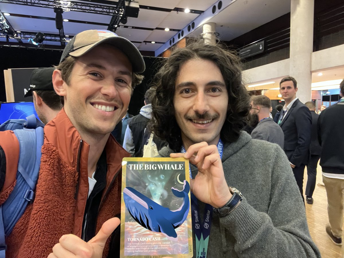 Louis_Tellier's tweet photo. When one of our subscribers (André Dibé, CEO of @kamealabs) is showing @Raph_Bloch his @TheBigWhale_ printed #NFT 

Purchase of this NFT entitles you to a lifetime subscription 🐳. Keep an eye on @opensea 👀

Thanks for your trust 🙏

#PBW2024 https://t.co/qTbuKGA0Gj