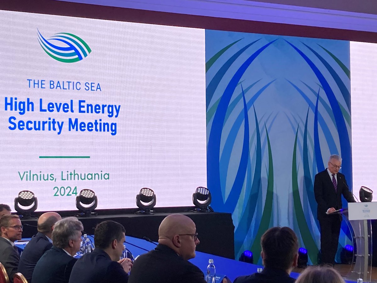 “#Lithuania became independent of Russian gas in April 2022 and has never looked back“ said 🇱🇹 President @GitanasNauseda  in an inaugural speech at the Baltic Sea Energy Security Conference. 🇩🇰🇪🇪🇫🇮🇩🇪🇱🇻🇱🇹🇵🇱🇸🇪 together for security and green transition. #EnergySecurity #GreenEnergy