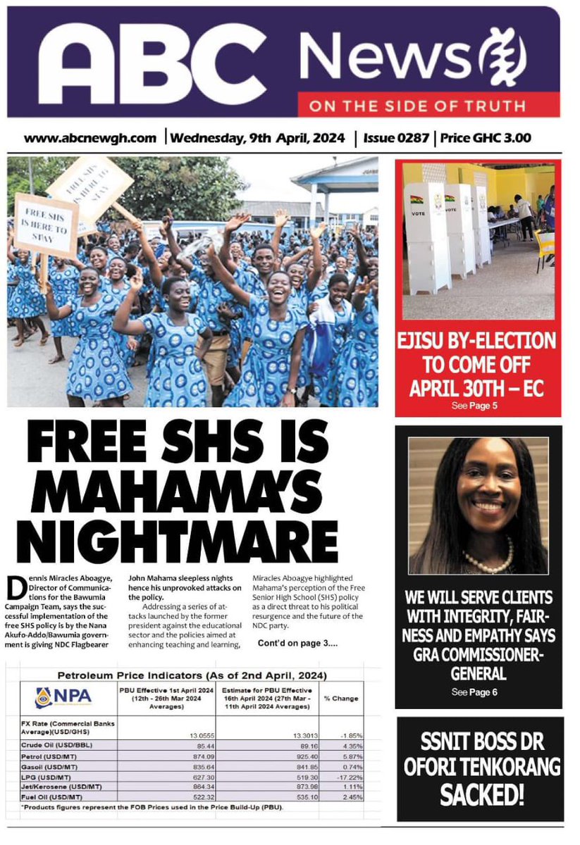 DennisMiracles's tweet photo. Free SHS is the most impactful Social intervention Policy in Ghana’s history. May be only 2nd to the National Health Insurance Scheme. 

Parents are scratching their heads and are worried over its fate come 2025. 

Dr. Mahamudu Bawumia will protect it and ensure the transformation and modernization of our education sector continues uninterrupted. 

Whiles at that, the incompetent, corrupt, failed former President needs to apologize to the Free SHS beneficiaries over his reckless, consistent, persistent and incessant attacks on young students. 
#BoldSolutionsForOurFuture
#ItIsPossible
#Bawumia2024