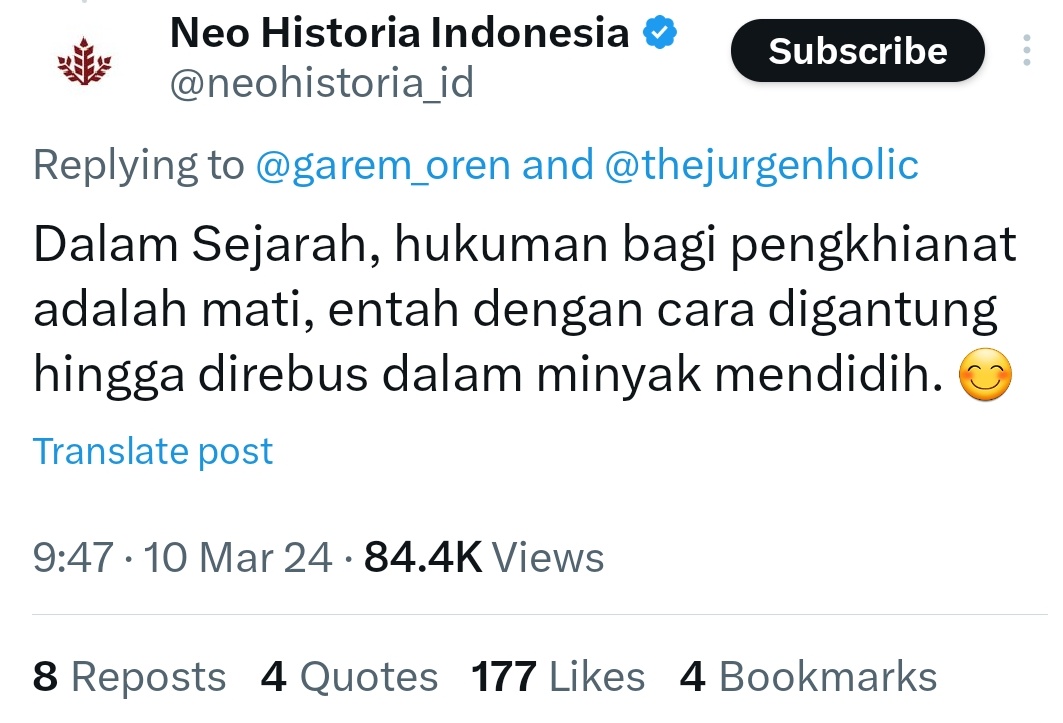 martinherly's tweet photo. @thejurgenholic @neohistoria_id Sebelum dimaapin, dihukum dulu gasih 😋 https://t.co/T8JzphfDO9