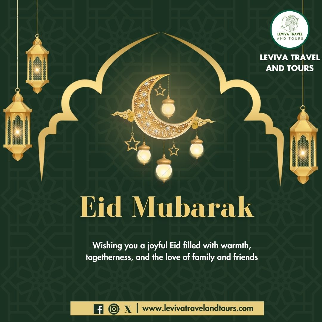Eid Mubarak! Wishing you a joyful Eid filled with warmth togetherness,and the love of family and friends.

levivatravelandtours.com

#EidMubarak #BlessedEid #EidVacations #CelebrstingEid #Safari #Vacation #adventure