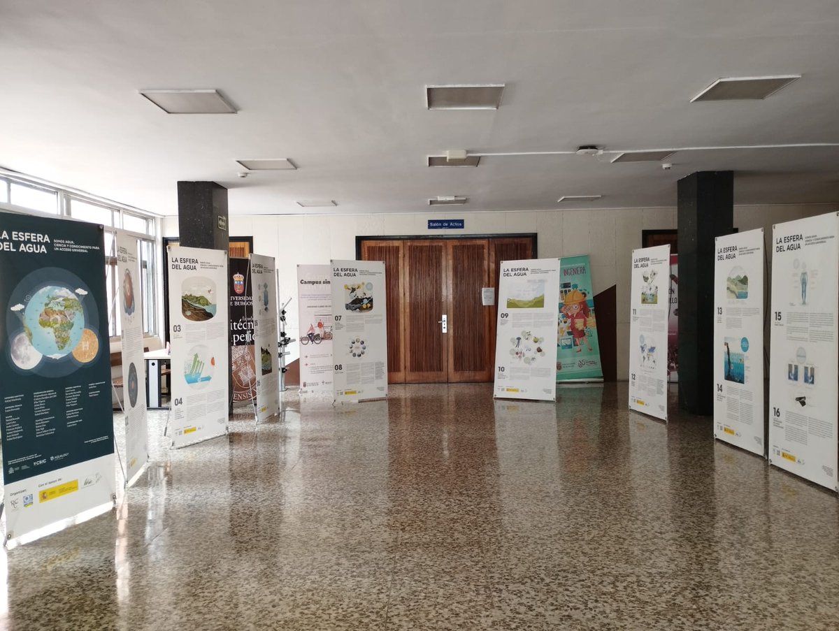 #Burgos Hasta el 29 de Abril la exposición 'La Esfera del Agua' estará disponible en la EPS Río Vena de la @UBUEstudiantes para conocer en mayor profundidad el clico e importancia del agua para nuestras vidas. @UbuVerde @KingspanES @mitecogob