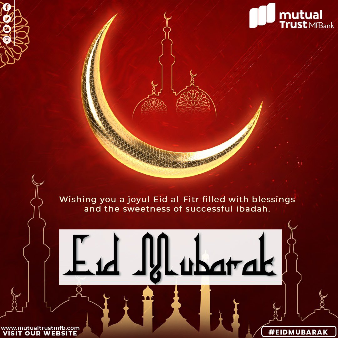 Happy Eid Al-Fitr. May this occasion bring forth blessings and peace into our lives. #eidmubarak #eidelfitr #eid #ramadan #mutualtrustmfbank