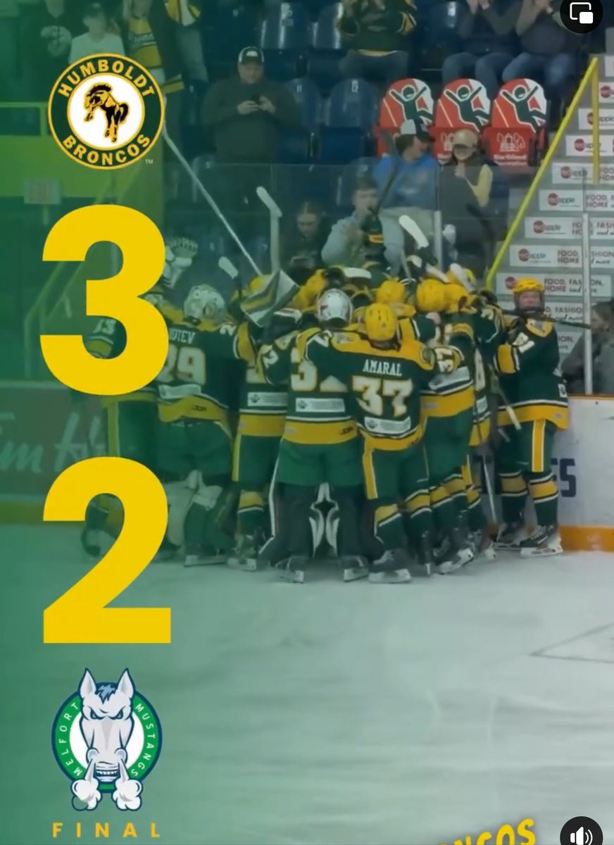 What a game! What a finish! What a Win! Triple overtime victory! Defeat the @SJHLmlfmustangs 3-2 to get back in the series 🐎🚨 Bryson (3,4) Newans (3) OT Winner! Ben Motew with the game of a lifetime stopping 65 of 67!! Back tomorrow for Game 4 in a packed EPA!! 🔥🔥🔥