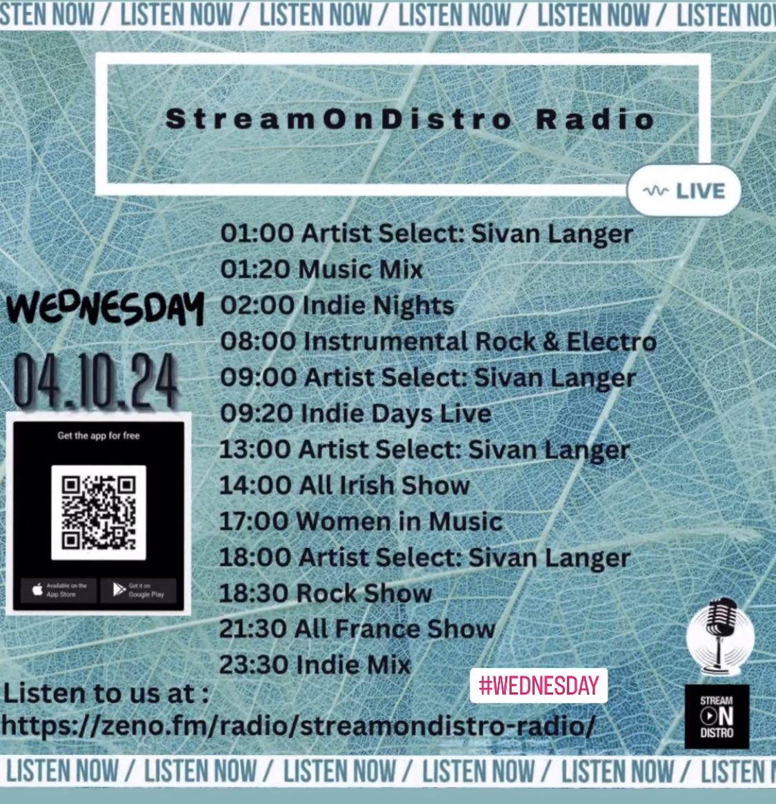 StreamOnDistro Radio Playing our artist’s music using our distribution services 24/7 zeno.fm/radio/streamon… Today’s Artist Select: Sivan Langer @sivanlanger #Radio #RadioShow #Music #IndieMusic #Distribution