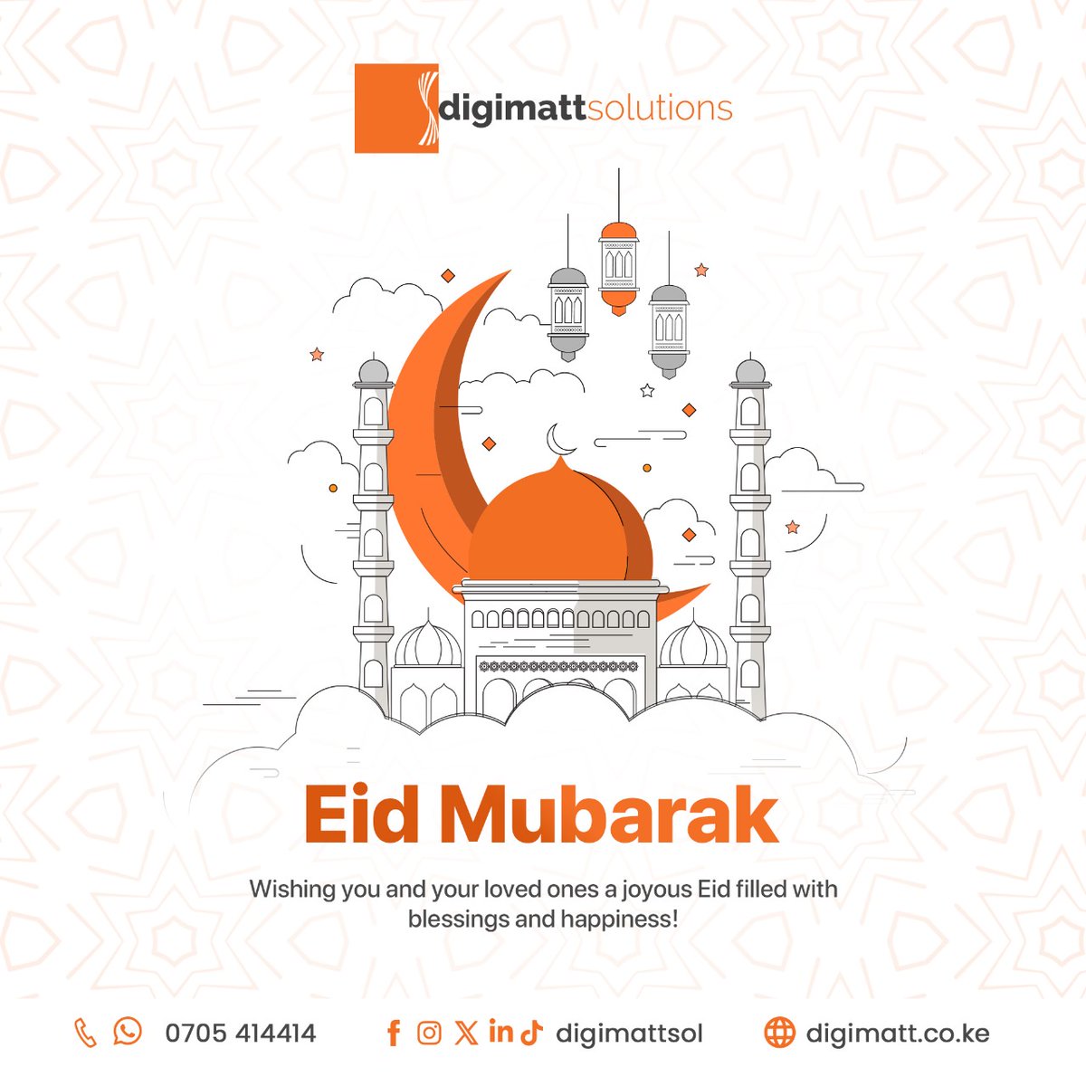 Digimattsol's tweet photo. Eid Mubarak!
Wishing you and your loved ones a joyous Eid filled with blessings and happiness.

#Eid2024 #EidMubarak #digimatt  #webdevelopment https://t.co/v1V7wFkBuC