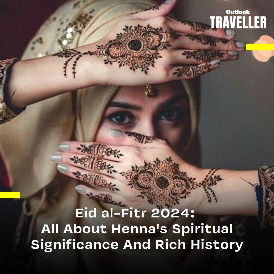 #CelebratingIndia | Henna isn't just an intricate adornment; it's a timeless symbol of spirituality and community woven into the fabric of Eid celebrations. Pic credits: @MehandiCrush931 / Pinterest #OutlookTraveller #FestivalsofIndia #Ramadan #Eid outlooktraveller.com/experiences/he…