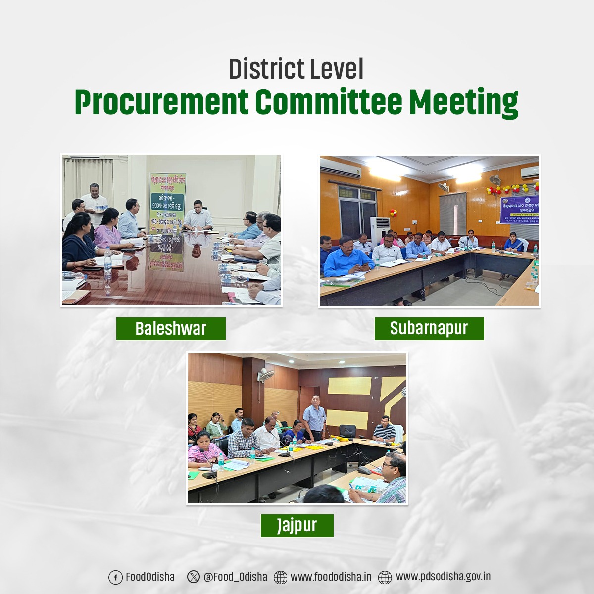 District level procurement committee meetings held for #Rabi crop (KMS 2023-24) across various districts of #Odisha.
