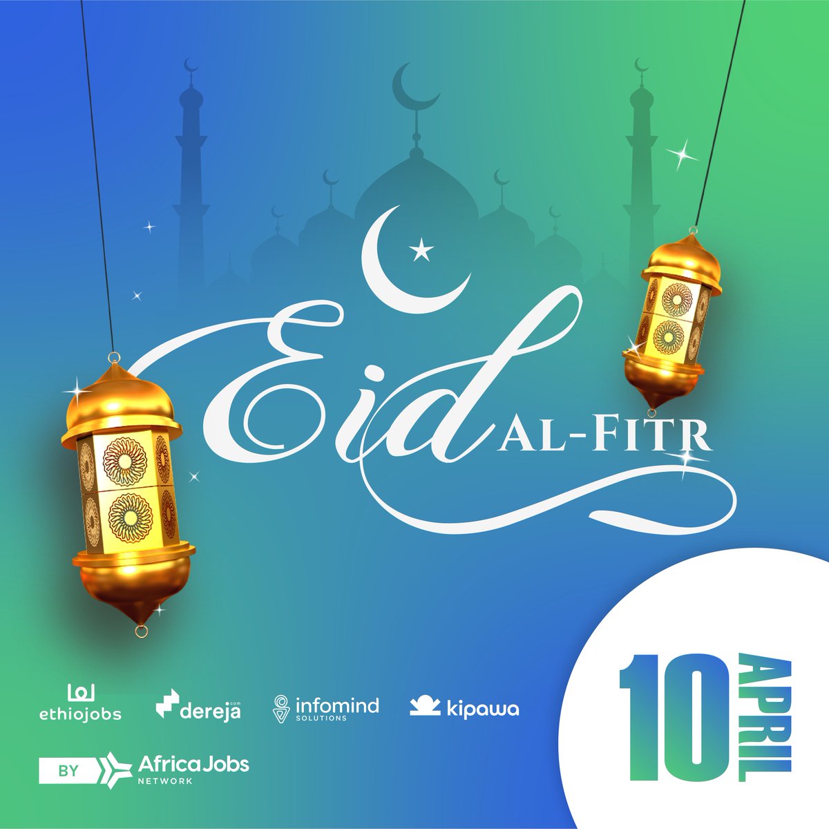 🌙✨ Eid Mubarak ! ✨🌙 May this blessed Eid bring you joy, peace, and prosperity. Wishing you and your loved ones a beautiful celebration filled with love, happiness, and countless blessings. The Ethiojobs Team #eid #mubarak #alfitr #ethiojobs #africajobsnetwork